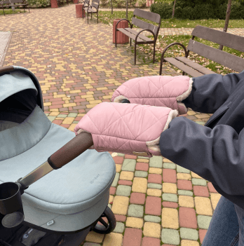 Муфта на коляску на овчине Merrygoround Пудровый MR_022