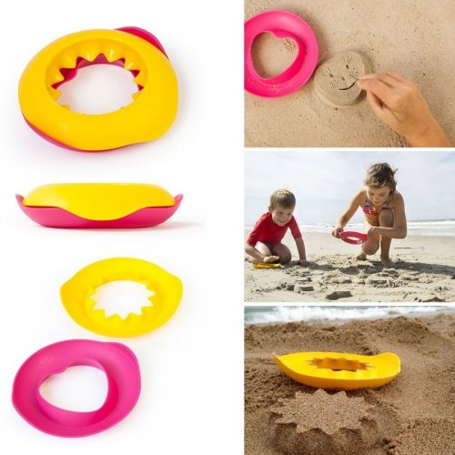 Игрушка для ванны и пляжа Quut, Волшебные формочки SUNNY LOVЕ, цвет розовый + желтый