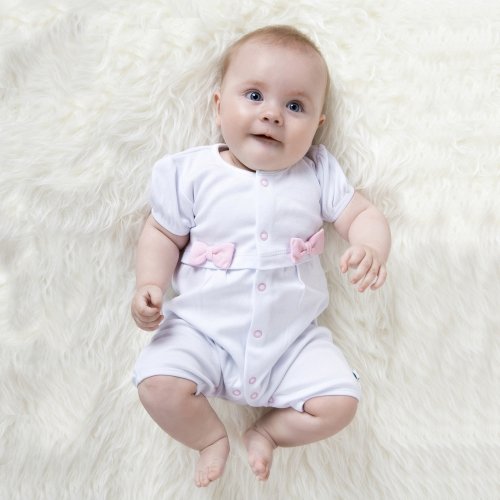 Песочник для девочки, Lucky tots, белый, с бантиками