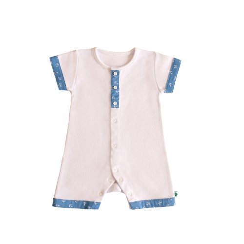 Песочник для мальчика, Lucky tots, Якоря, белый, с планкой