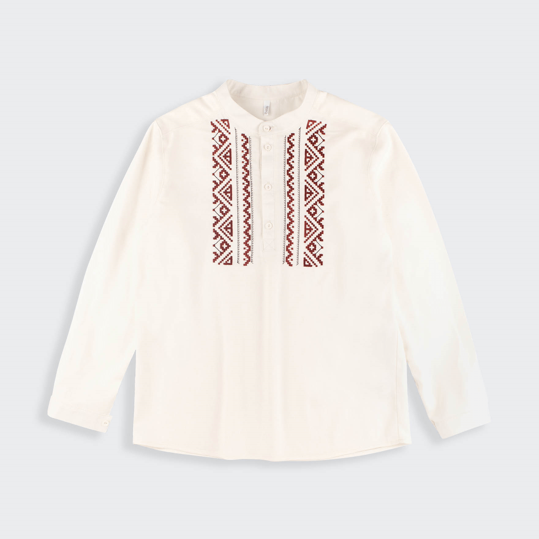 Вышиванка для мальчика Bembi ЕТНNО 7 - 13 лет Лен Молочный/Красный 2L6 РБ171