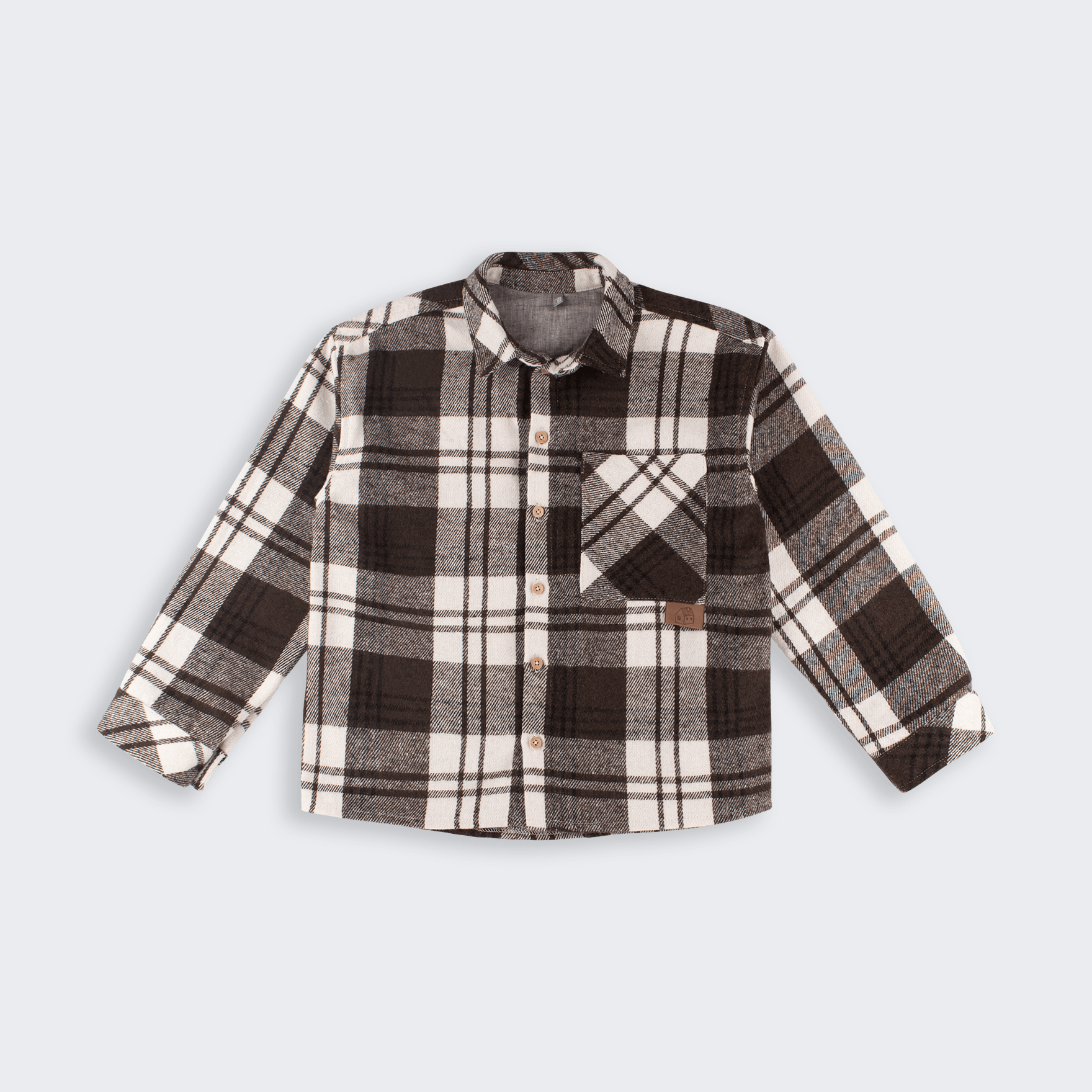 Детская фланелевая рубашка Bembi 6 - 13 лет Фланель Коричневый H23 РБ221