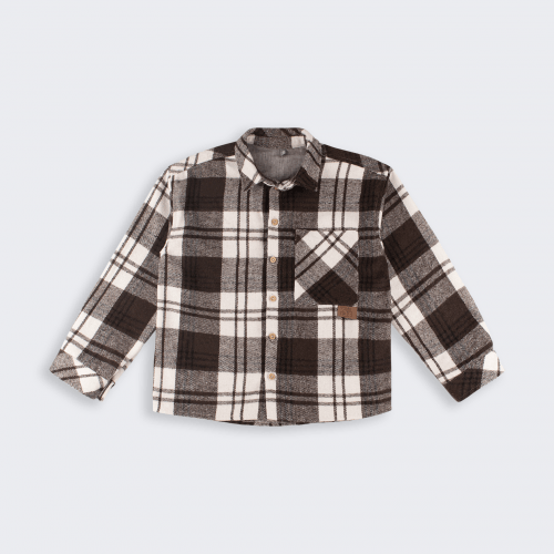 Детская фланелевая рубашка Bembi 6 - 13 лет Фланель Коричневый H23 РБ221