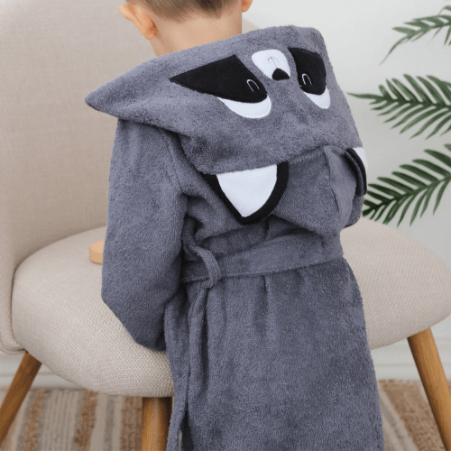 Махровый халат для детей Sasha Raccoon 7 - 10 лет Махра Светло-серый 4406/5