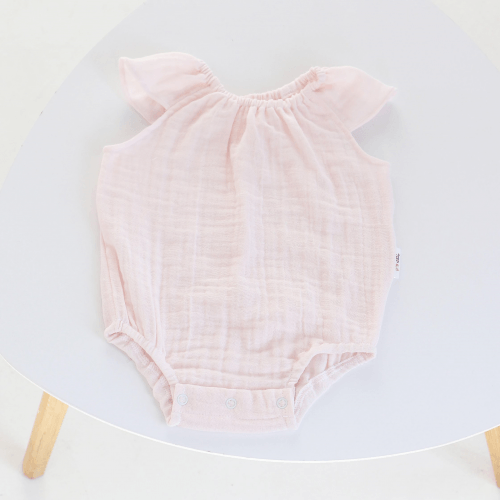 Бодик для новорожденных ELA Textile&Toys 0 - 24 мес Муслин Светло-розовый BS001PN