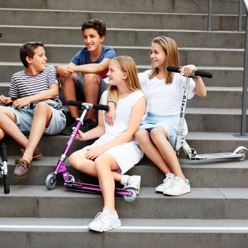 Самокат Micro Sprite от 5 до 16 лет до 100 кг Серебро SA0019