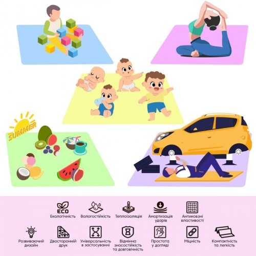 Термоковрик складной детский Sticker Wall Океан-Ростомер 117х170х0,8 см SW-00003030