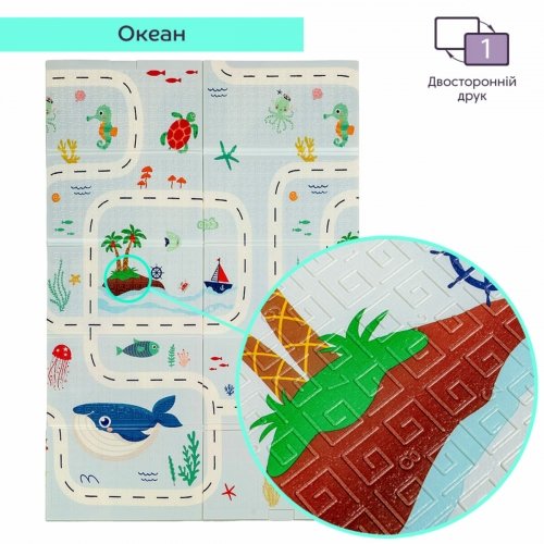 Термоковрик складной детский Sticker Wall Океан-Ростомер 117х170х0,8 см SW-00003030