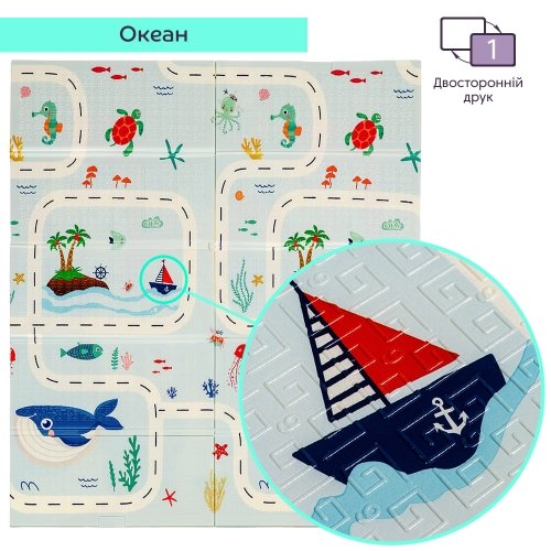 Термоковрик складной детский Sticker Wall Океан-Ростомер 147х177х0,8 см SW-00003032