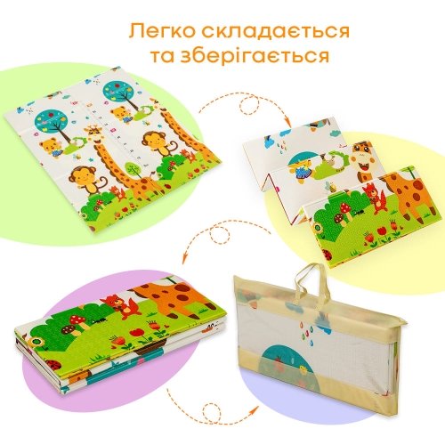 Термоковрик складной детский Sticker Wall Лисички-Ростомер 147х177х0,8 см SW-00003033