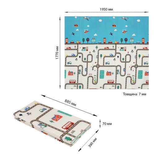 Термоковрик складной детский Sticker Wall 177х195х0,7 см SW-00003038