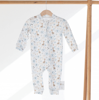 Человечек детский ELA Textile&Toys Сафари 1 - 3 лет Интерлок Белый/Голубой/Бежевый RP002SF