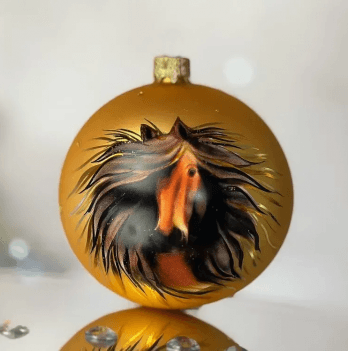 Новогодний шар на елку Santa Shop Символ года 2026 Стрімкий кінь Золотой 8,5 см 4820001234107