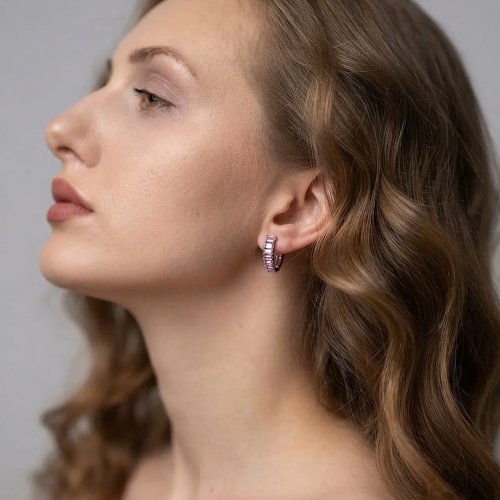 Серебряные сережки с фианитами UD Kashtan Блеск Черный ВС-773р(т)