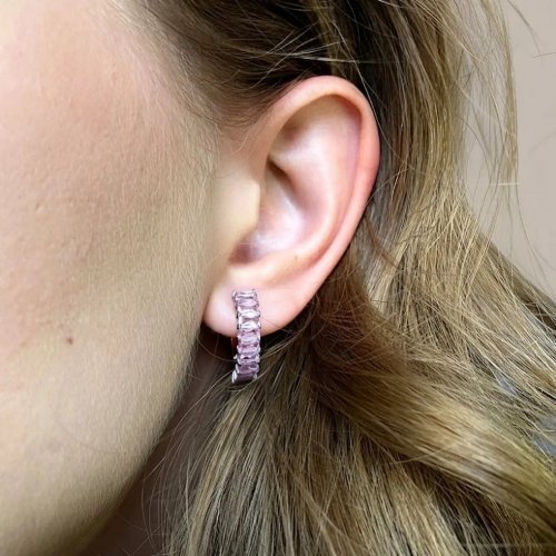 Серебряные сережки с фианитами UD Kashtan Блеск Розовый ВС-773р(р)