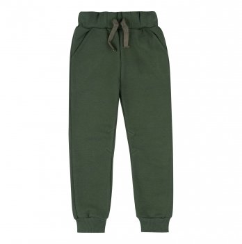 Теплые штаны для мальчика Bembi 7 - 13 лет Трикотаж на флисе Зеленый ШР753