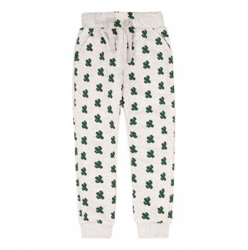 Теплые штаны для мальчика Bembi 4 - 6 лет Трикотаж на флисе Серый/Зеленый ШР753