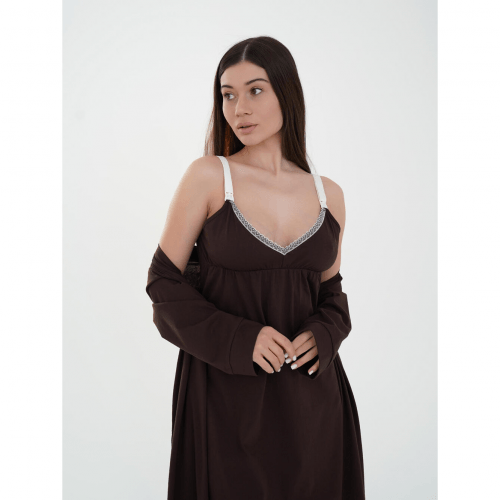 Халат для беременных и кормящих Мамин Дім Smart Care Шоколадный 25316