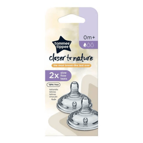 Соска для бутылочки силиконовая 2 шт Tommee Tippee Closer to Nature 0m+ Медленный поток TT0378