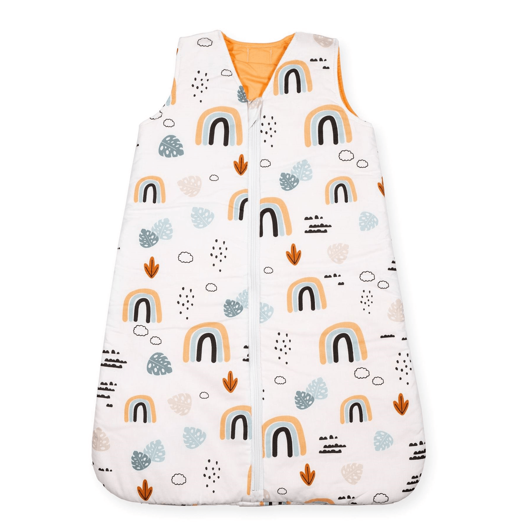Детский спальный мешок Merrygoround Радуга с листочками Белый/Оранжевый SM_18