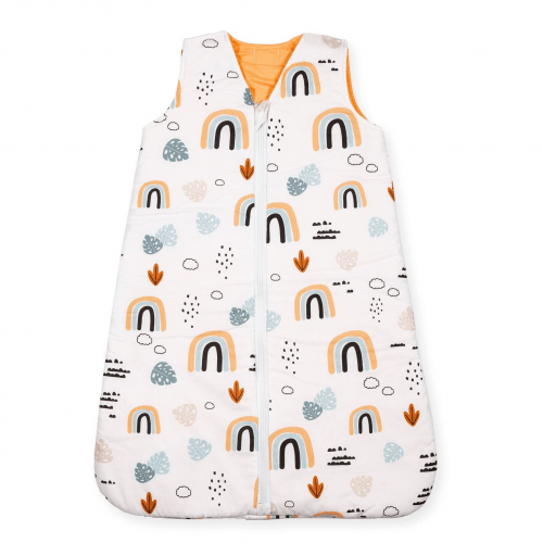 Детский спальный мешок Merrygoround Радуга с листочками Белый/Оранжевый SM_18