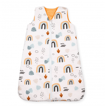 Детский спальный мешок Merrygoround Радуга с листочками Белый/Оранжевый SM_18