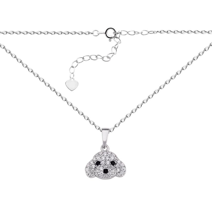 Серебряное колье женское UD Kashtan Собачка с фианитами ЛК-0366Р