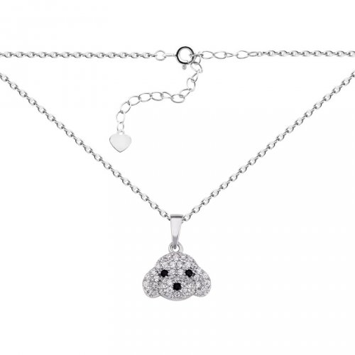 Серебряное колье женское UD Kashtan Собачка с фианитами ЛК-0366Р