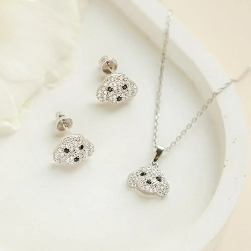 Серебряное колье женское UD Kashtan Собачка с фианитами ЛК-0366Р