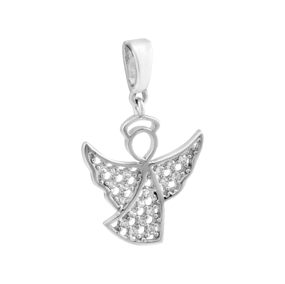 Серебряный кулон женский UD Kashtan Ангел с фианитами ЛК-0282Р