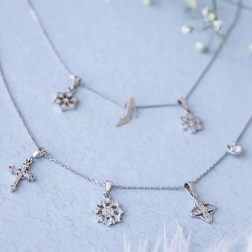 Серебряный кулон женский UD Kashtan с фианитами ЛК-0168Р