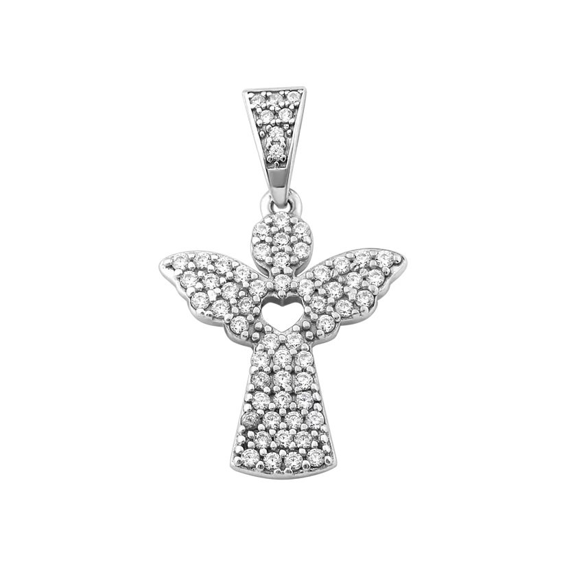 Серебряный кулон женский UD Kashtan Ангел с фианитами ЛК-0276Р