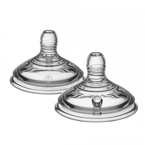 Соска для бутылочки силиконовая 2 шт Tommee Tippee Closer to Nature 6m+ Быстрый поток TT0195