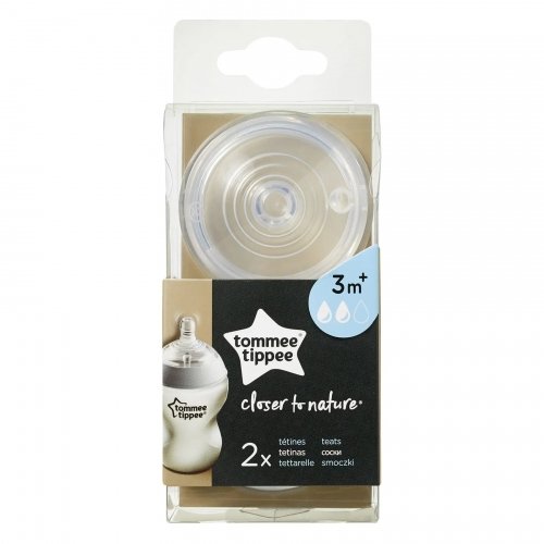 Соска для бутылочки силиконовая 2 шт Tommee Tippee Closer to Nature 3m+ Средний поток TT0193