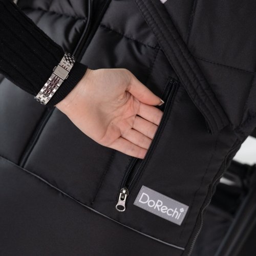 Зимний конверт в прогулочную коляску на флисе ДоРечі Trend Черный 1842F