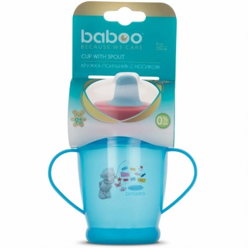 Чашка непроливайка Baboo Me To You 9+ мес 250 мл Синий 90437
