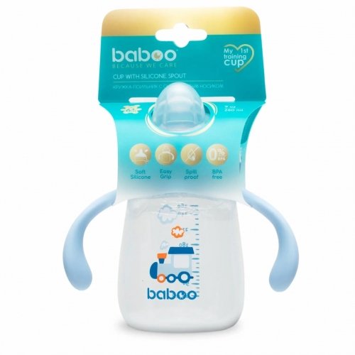 Чашка непроливайка Baboo Transport 6+ мес 260 мл Синий 90440