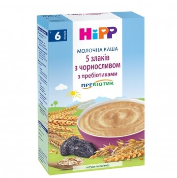 Каша 5 злаков молочная HiPP с черносливом и пребиотиками 250 г 2918-02