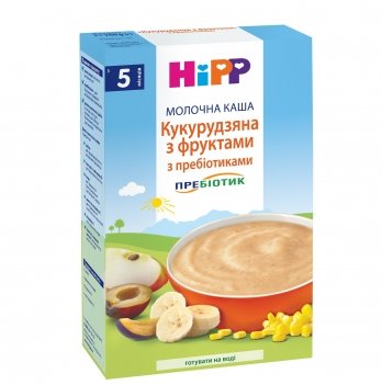 Каша кукурузная молочная HiPP с фруктами и пребиотиками 250 г 2953-02