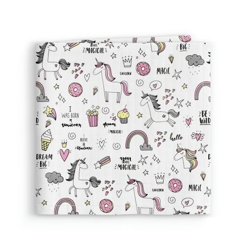 Муслиновая пеленка для детей Cosas Голубой Unicorn Sweet