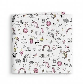 Муслиновая пеленка для детей Cosas Голубой Unicorn Sweet