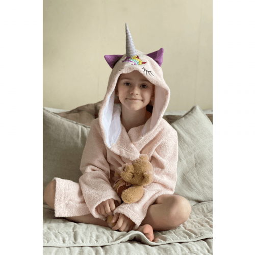Махровый халат для детей Sasha Unicorn 7 - 10 лет Махра Розовый 4406/1