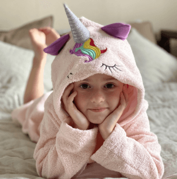Махровый халат для детей Sasha Unicorn 7 - 10 лет Махра Розовый 4406/1