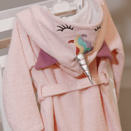 Махровый халат для детей Sasha Unicorn 7 - 10 лет Махра Розовый 4406/1