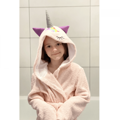 Махровый халат для детей Sasha Unicorn 7 - 10 лет Махра Розовый 4406/1