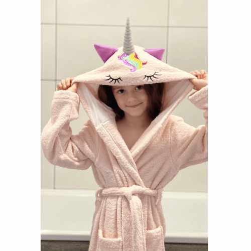 Махровый халат для детей Sasha Unicorn 7 - 10 лет Махра Розовый 4406/1