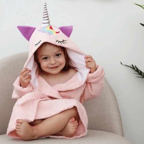 Махровый халат для детей Sasha Unicorn 7 - 10 лет Махра Розовый 4406/1