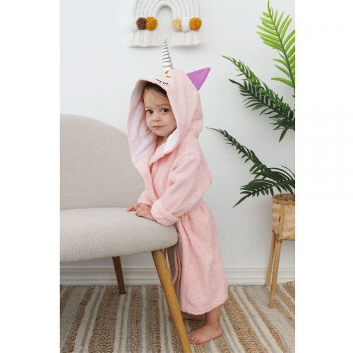 Махровый халат для детей Sasha Unicorn 7 - 10 лет Махра Розовый 4406/1