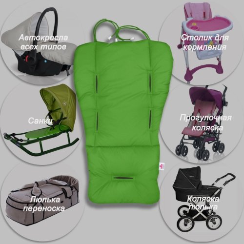 Матрасик в коляску и автокресло Ontario Baby Universal Classic Зеленый ART-0000265