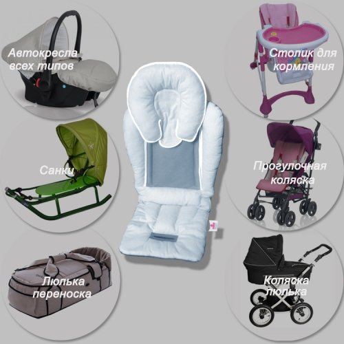Матрасик в коляску и автокресло Ontario Baby Universal Elite Звезды розовые Черный ART-0000580-10